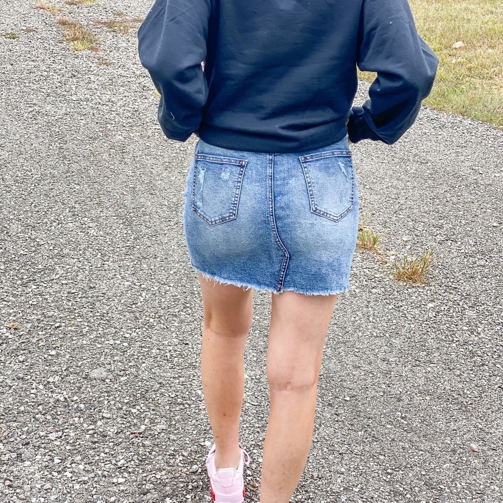 Stretch Denim Skirt - Picture 6 of 9
